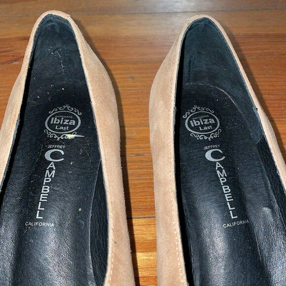 Jeffrey Campbell Handmade Ibiza Last Tan Suede Leather Pump Shoes Womens Size 9 - Picture 2 of 11